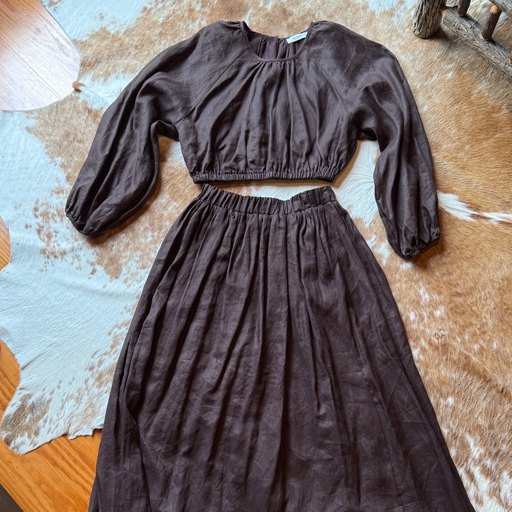 DISSH Chocolate Brown Top and Skirt